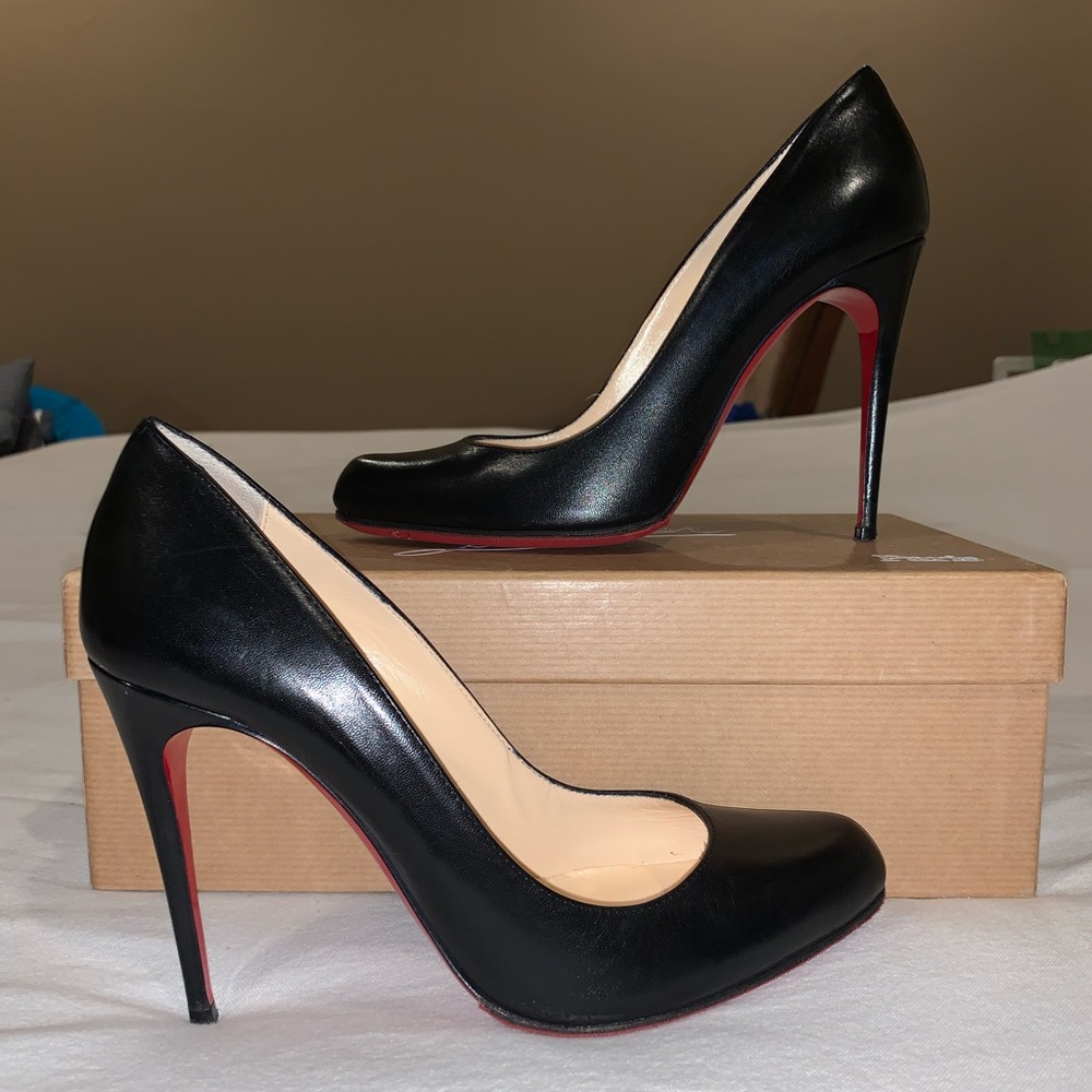 Christian Louboutin Black Leather Heels